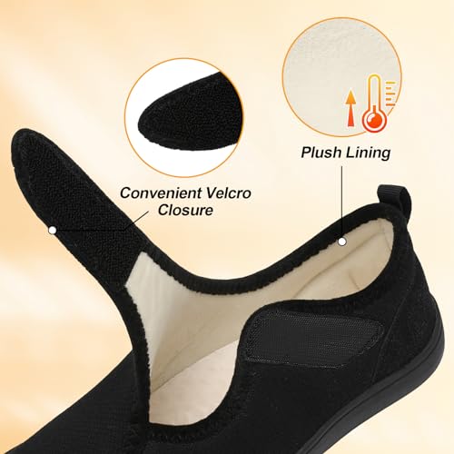 LeIsfIt Womens Slippers Wide Diabetic Shoes Adjustable Arthritis Edema House Shoes Indoor Outdoor Slippers3