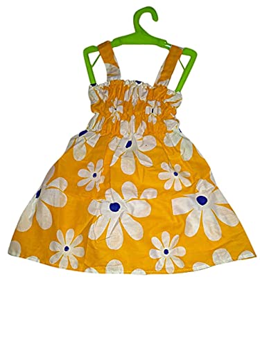 Image of Baby Girl's Fancy Printed Jhabla Knee-Length Frock 100% Cotton (4 pcs Set)