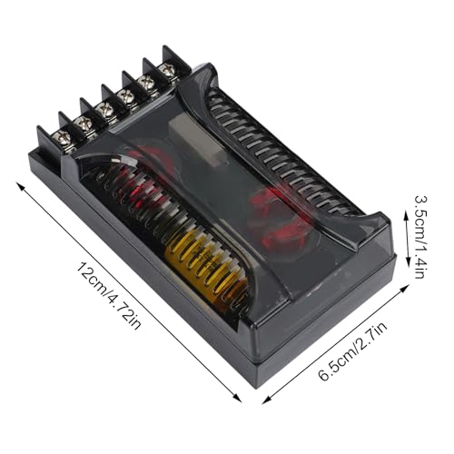 Diviseur de Fréquence de Haut-parleur de Voiture, 2pcs 2 Voies Voiture Audio Crossover contre les Surintensités Dissipation Thermique Universelle Haut-parleur Diviseur