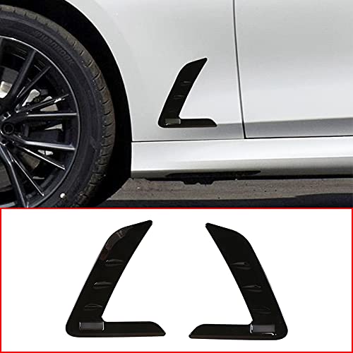 ABS Car M Emblem Shark Gills Side Fender Air Flow Vent Decoration Cover for BMW 3 Series G20 2020-2021 (Black)