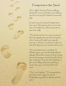 Footprints in the Sand: A Large (8.5" x 11") Notebook, Journal, or Diary