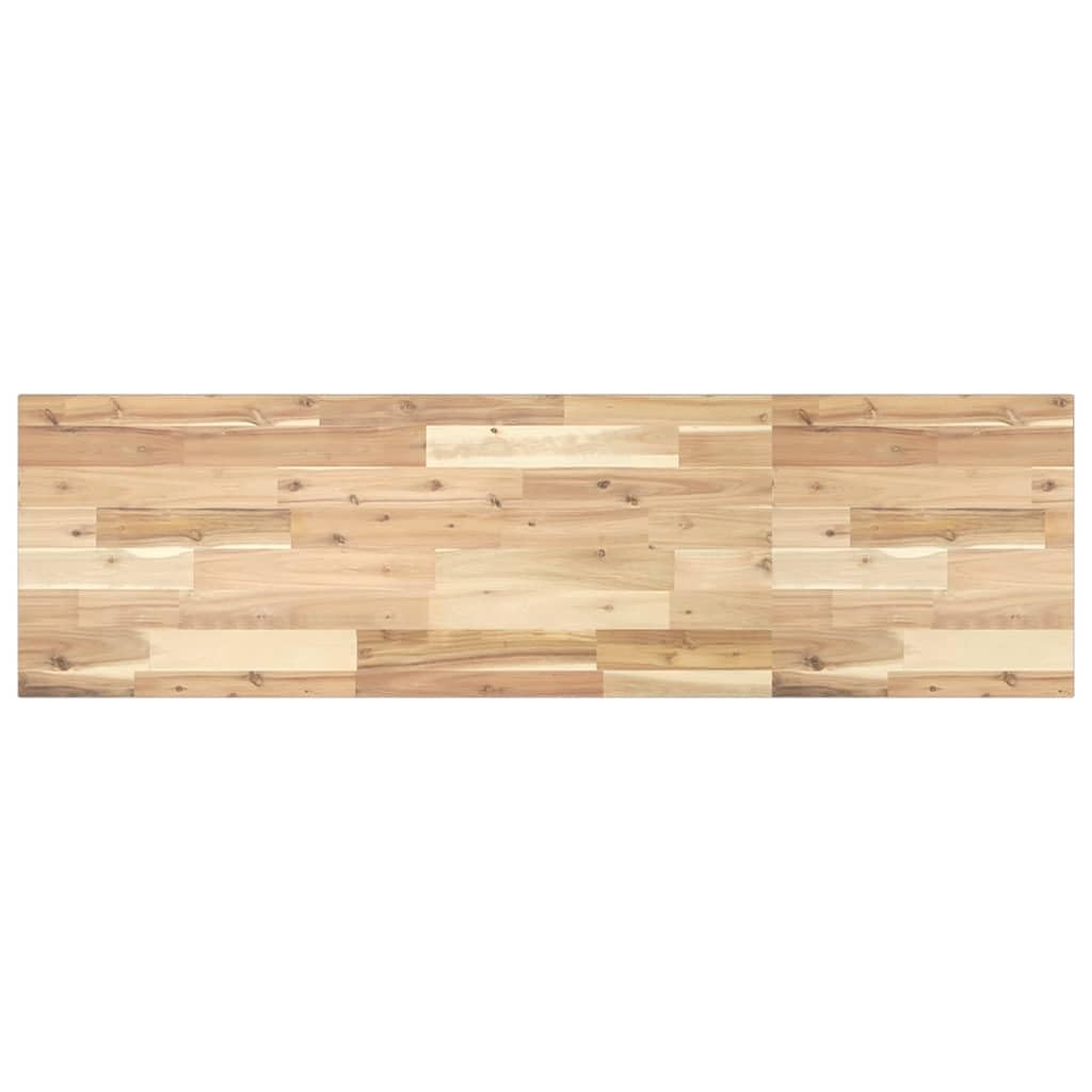 Piano per lavabo non trattato, 140 x 40 x 2 cm, in legno massiccio di acacia, rettangolare, per bagno, lavabo, robusto pannello in legno