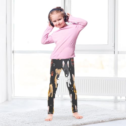 Toddler Girls Leggings Printed Yoga Pants Leggings Grid Scarf Dog for Kids4