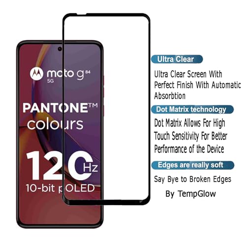 Image of Screen Protector for Motorola Moto G84 5G | G82 5G | G72 (Black) Tempered Glass Edge-to-Edge 6D Screen Guard With Installation Kit