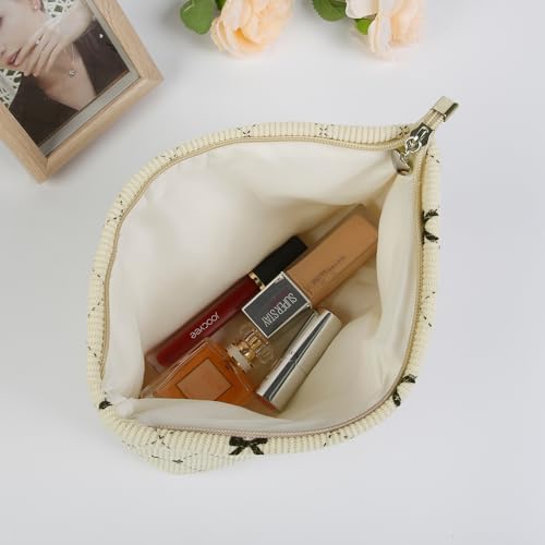 Bows Cosmetic Bags for Women, Cute Bow Makeup Bag Coquette Aesthetic Purse Travel Makeup Bag Small Cosmetic Bag for Purse3