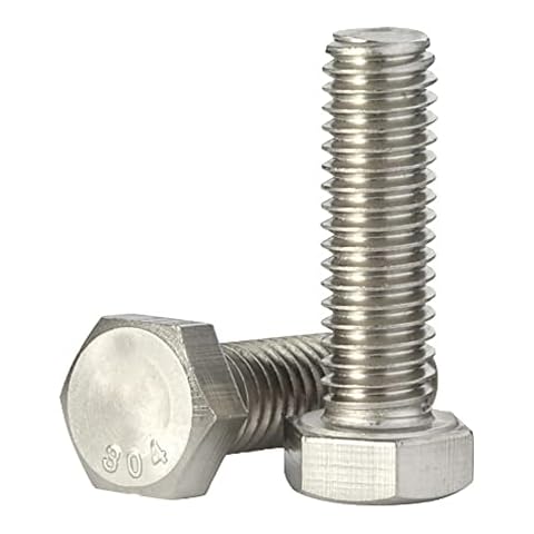 1/4-20 x 1" Hex Head Cap Screws Hexagon Bolts, External Hex Drive, Stainless Steel 304, UNC Coarse Thread Fully Threaded, 100 PCS Cover