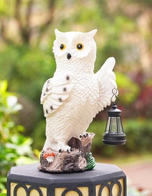 Owl Solar Garden Statues Outdoor Decor-Outdoor Statues for Garden,Patio, Balcony, Yard Ornament-Birthdays Gifts for Women,Mom,Grandma,Wife,Sister