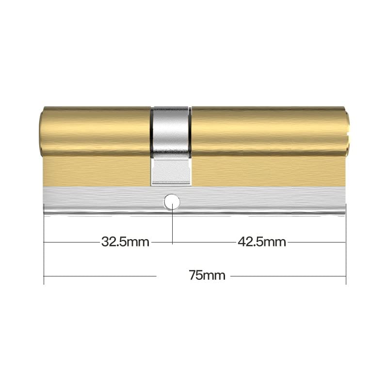 Cerradura de puerta sala estar con cilindro acero(75mm32.5add42.5)