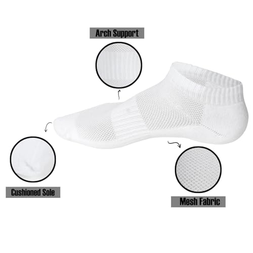Men Women Ankle Cotton Socks Low Cut Athletic Sports Running Mesh Cushioned-6 Pairs2