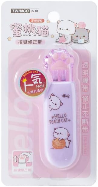 Miniatura 5 de 3 cintas estéticas blancas hacia fuera Kawaii en forma de pata de gato, cintas correctoras Cutecore estacionaria oficina suministros escolares cosas