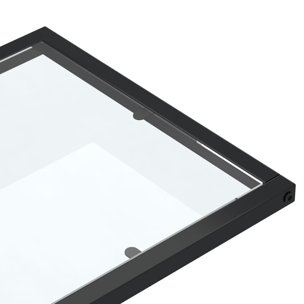 Przezroczysty stolik pomocniczy, 50 x 35 x 65 cm, szkło hartowane, elegancki stół konsolowy do salonu, stabilny szklany stół z metalową ramą, uniwersalny stolik pod telefon