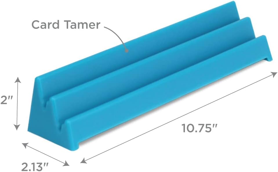Playing Card Holder and Domino Rack for Hands Free Game Play and Board Game Organization (Card Tamers - Set of 2, Aqua Blue)