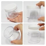 Beauticom 60 gramów/60 ml (2 uncji) okrągłe przezroczyste szczelne plastikowe pojemniki słoiki z białymi pokrywkami do podróżnego przechowywania makijażu kosmetyki balsam peelingi kremy, oleje do pielęgnacji maści (3 słoiki)