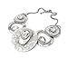 Fashion 21 Women's Celluloid Acetate Oval Disc Glass Stone Metal Link Statement 17