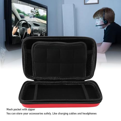 Image of Portable Hard Shell Carry Case for New 3DS XL, Protective Travel Storage Bag with 8 Game Slots, Compatible with Super Edition, New 2DS XL, GPD 5.5in Gamepad Tablet (Red)