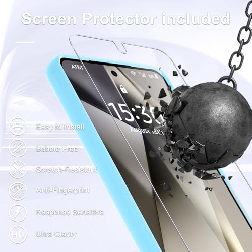 Image of for Samsung Galaxy S25 Edge Case, Matte Magnetic Phone Case with 1 Screen Protector, Support for Magsafe, Translucent Frosted Shockproof Protective Cover for Samsung Galaxy S25 Edge, Light Blue