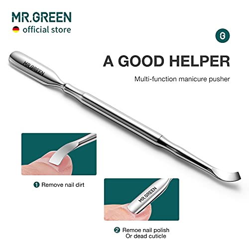 MR.GREEN Cuticle Nippers Nail Manicure Scissors Cuticle Clippers Trimmer Dead Skin Remover Stainless Steel Cutters Beauty Tool With Pusher (Mr-1028+Pusher) - Image 6