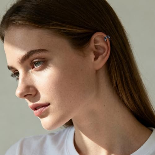 Pendientes celtas sin perforación earcuff negro unisex hipoalergénico 3