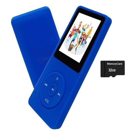 MP3 Player 32GB with Speaker Earphone Portable Mini Blue Music Player Support Voice Recorder E-Book 1.8 inch HD Screen Support up to 128GB