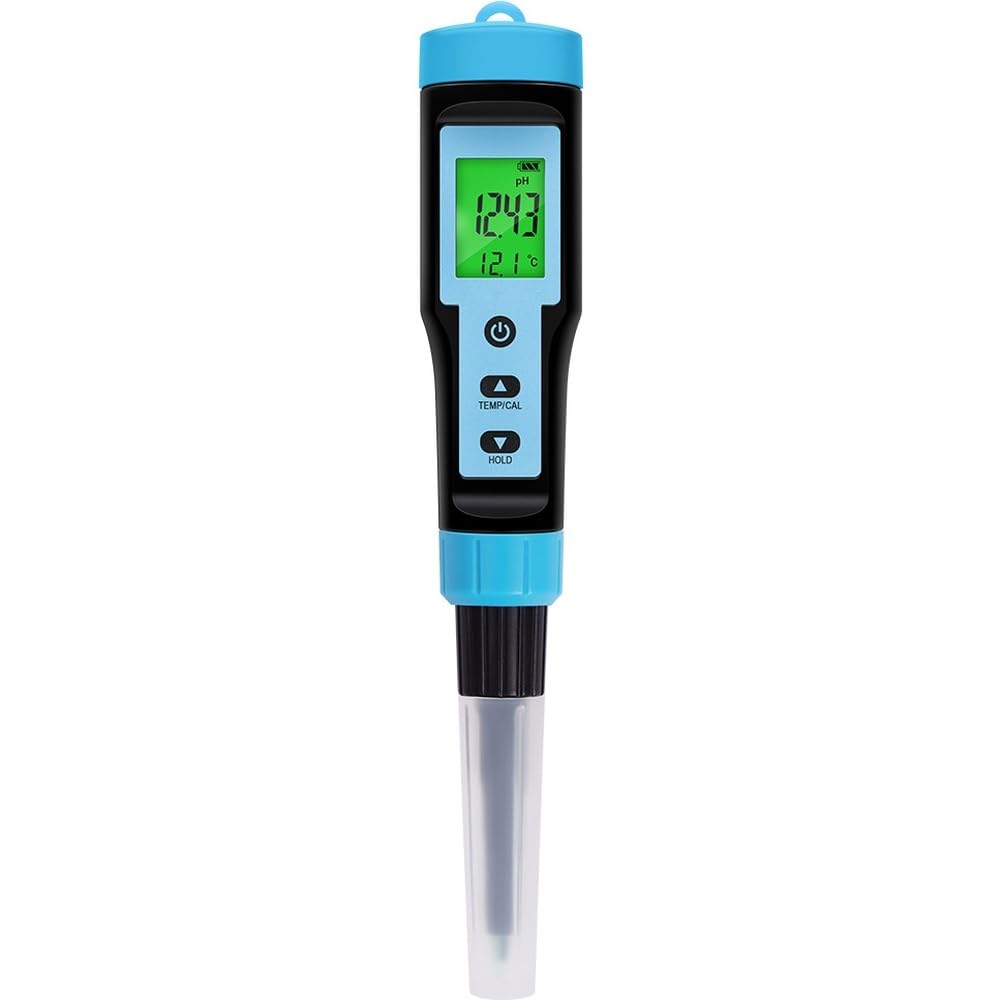 Aundhegrtt As Shown Temperature Ph Detector Portable Digital Food Ph Meter Acidity Tester Functional For Soil Cosmetic Cheese