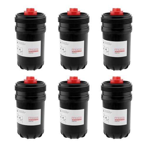 FF63009 Fuel Filter For Cummins B- & L- Series Diesel Engines For FF63054NN Water Separator 10 Micron Compatible with Atlas Copco Doosan Hyundai JCB Wirtgen and More 6-Pcs