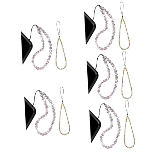 Offrez ce lot de 5 ensembles téléphone perles de cristal artificiel pour gâter vos proches