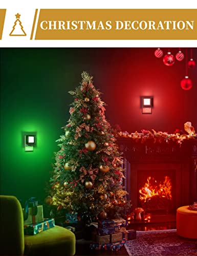 Image of DORESshop Red Night Light [2 Pack], Plug in Wall Night Lights, Twilight Sensor, LED Night Light with Adjustable Brightness, Bedroom, Bathroom, Hallway