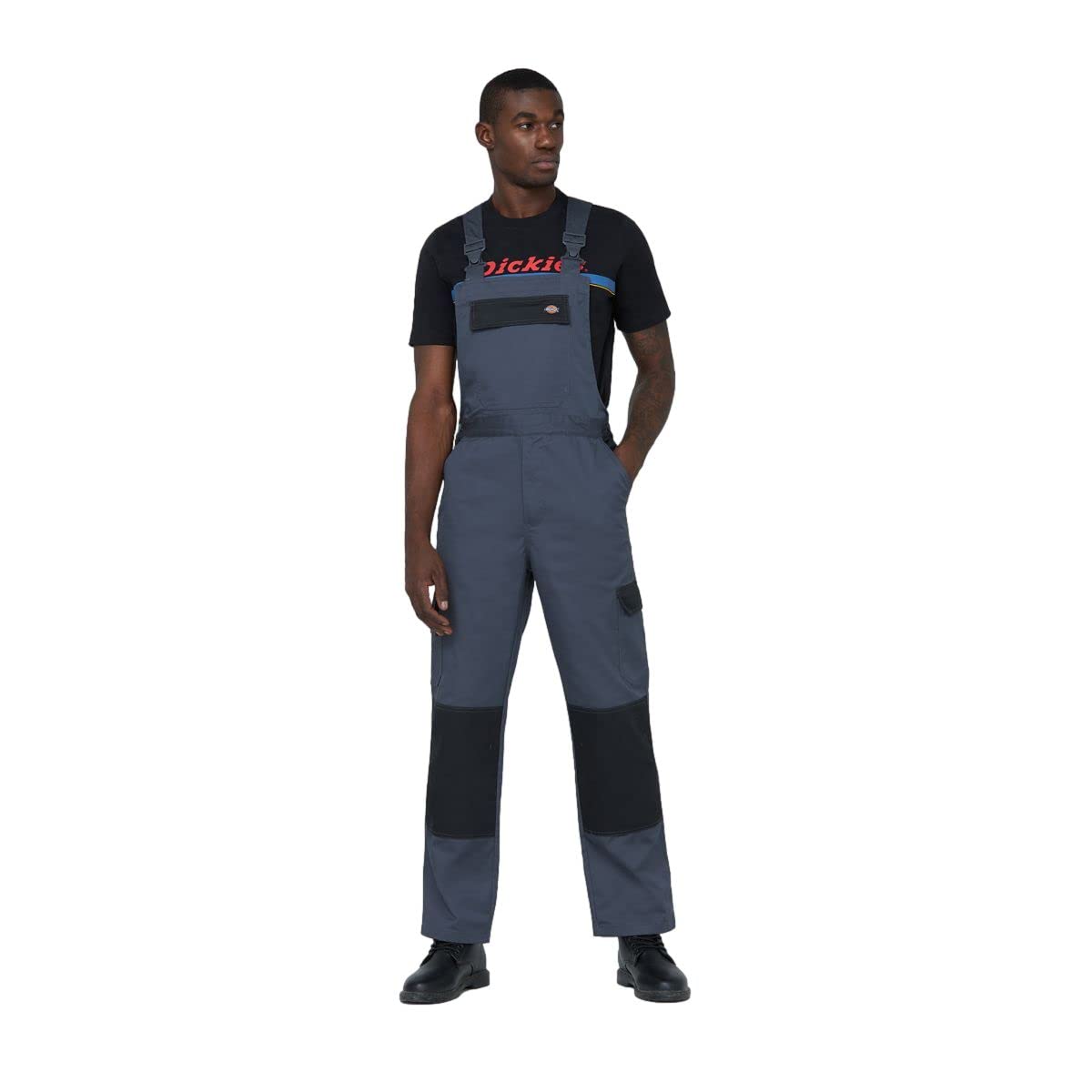 Dickies Everyday Latzhose > Grau XL - Polyester, verstellbare Träger, elastischer Rücken
