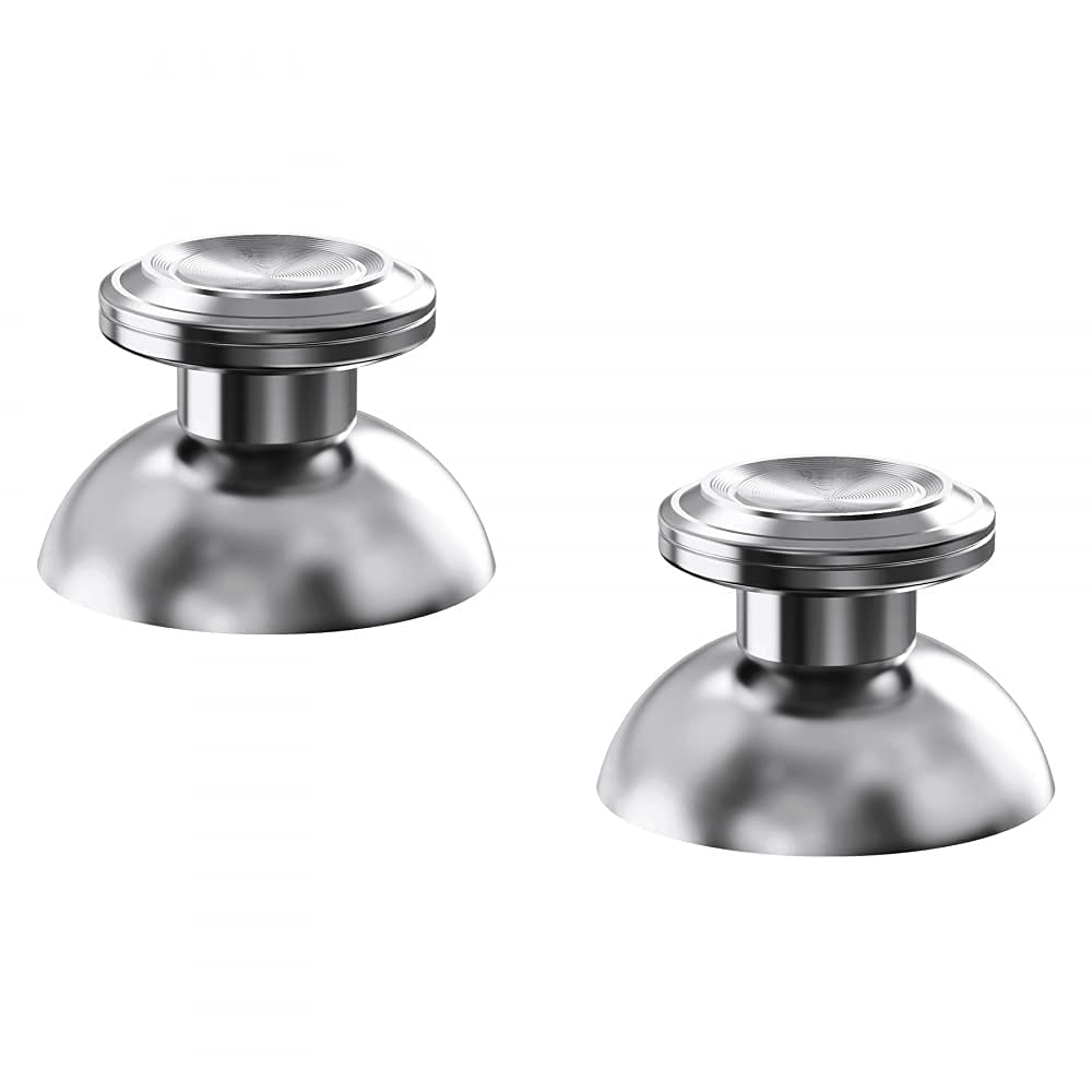eXtremeRate Custom Metalowe Thumb Sticks dla ps5 controller, Zamiennik DIY Aluminiowy Analog Stick Joystick dla ps4 controller - Srebro