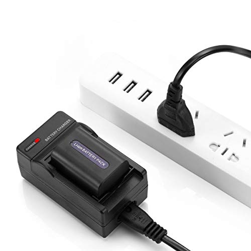 Rusty Bob - Sony NP-FH50 - DSLR-A290-A330-A390-DSC-HX1-HX100V-HX200V-DCR-DV-D108-DVD308-DVD808-DVD810-DVD905 HDR CX100 UX7E - Chargeur et batterie