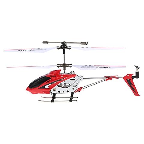 Syma S107G Mini 3 Canaux Infrarouge RC Hélicoptète avec Gyroscope Double Protection Rouge Cover