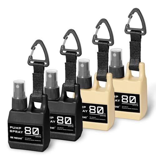 Camp Mini Spray Bottles with Hanging Buckle - 4 Pcs Refillable Dispenser Bottle with Molle Clip Strap