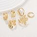 ONBRIG Chunky Gold Rings for Women Non Tarnish Statement Flower Ring Baroque Pearl Stackable Rings Set 6Pcs Chunky Jewelry (Gold)