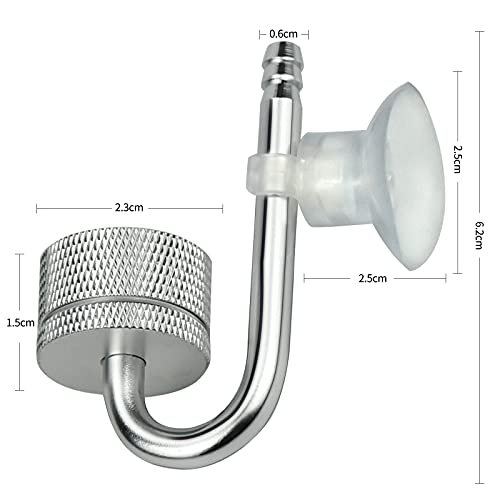 ZHENA Diffusore CO2 per Acquario, Diffusore CO2 a Forma di U in Alluminio per Acquario - 24 mm, Argento - Image 3