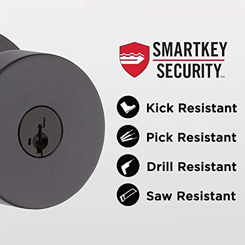 Kwikset 97402-895 Pismo Door Knob, Matte Black, Round Rose, 1 Pack - Image 3