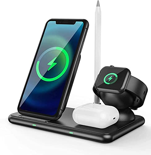 AEOEO 3 in 1 ワイヤレス充電器アダプター付属 15W/10W/7.5W/5W 急速充電 iPhone 11/12/13 /HUAWEI/Samung/AirPods 2 / AirPods Pro/ iWatch5 対応