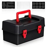 ibasenice Battling Top Storage Case with Handle - Portable Gyro Organizer Box for Kids - Fits Up to 8 Spinning Tops & Launchers - Durable Protective Toy Container for Travel & Home (Black)