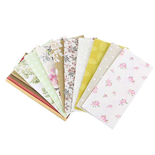 favourall 10 Piezas Tela De Algodón para Coser, Tela De Algodón con Estampado Floral Paquete De Cuadrados Acolchado Costura Retales Bricolaje Scrapbooking Arte, 25 25cm