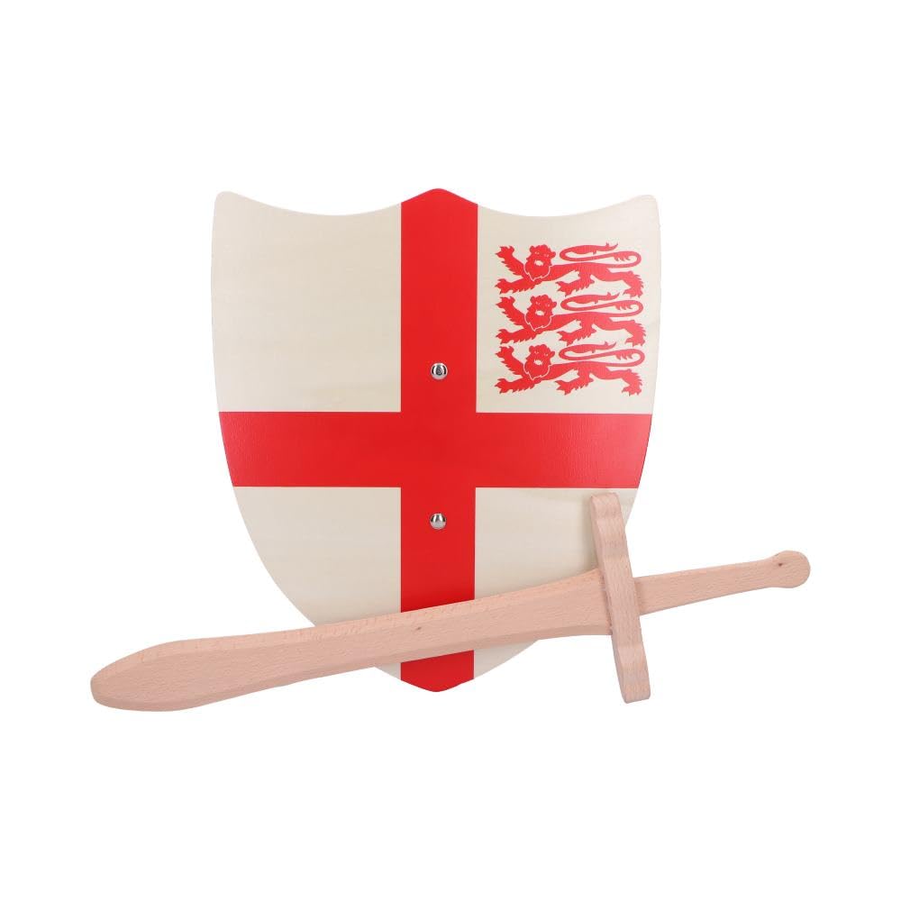 Nemesis Now Wooden Shield with Cross Design, 35 cm Toy Prop for Pretend Play, Ideal for Knight Costume Accessories