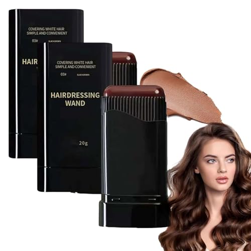 2 en 1 Tinte Instantáneo con Peine para Cabello, Peine de Tintura Capilar temporal, Stick De Tinte Capilar Impermeable, Lápiz de Tintura para el Cabello,2 Piezas (Marrón Oscuro)