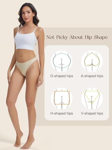Image of Seamless Camel Toe Thongs for Women Invisible Thong Panty Liners No Show Camel toe G-Strings Workout Underwear