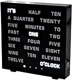 United Entertainment LED Buchstabenuhr - LED Wort Uhr/Wörter Uhr/Uhr in Worten/Word Clock Englisch 17x16.5 cm - Schwarz