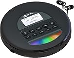 KLIM Nomad - Portable CD Player with Long-Lasting Battery - with Headphones - Radio FM - Compatible MP3 CD Player Portable - TF Card Radio FM Bluetooth - Ideal for Cars - Black