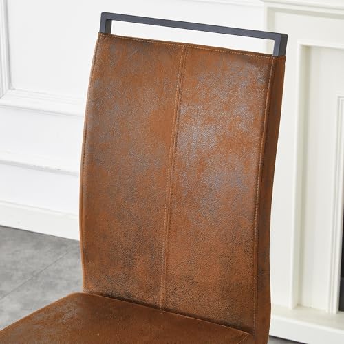 Image of Baysitone Modern Dining Chairs Set of 4, Side Dining Room Chairs, High Back Kitchen Chairs with Suede Fabric Padded Seat for Dining Room,Kitchen, Living Room Brown