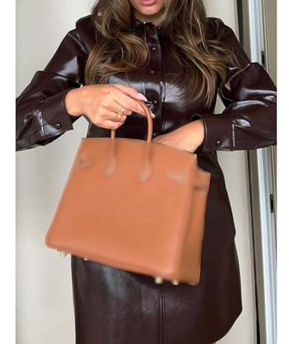 xxxiticat Women's Leather Skirt Set Long Sleeve Button Down Blouse Shirt Short Mini Skirt Two Piece Suit PU Leather Co-ords4