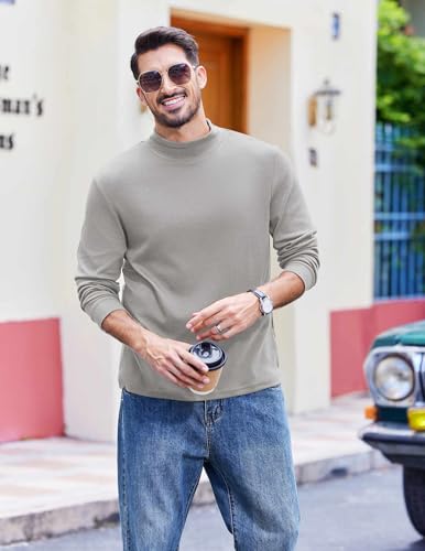 COOFANDY Men's Slim Fit Mock Turtleneck T Shirt Casual Basic Knitted Long Sleeve Pullover Sweater2