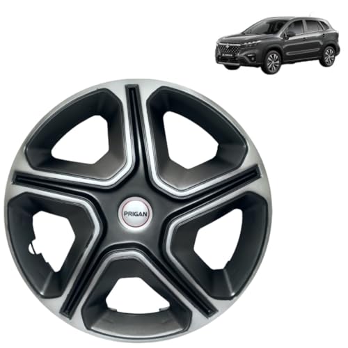 Image of PRIGAN Scross Grey Silver Wheel Cover 16 inch for Maruti Scross (Set of 4 Pcs) (Press Fitting) Model Name- Nexon Grey Silver 16