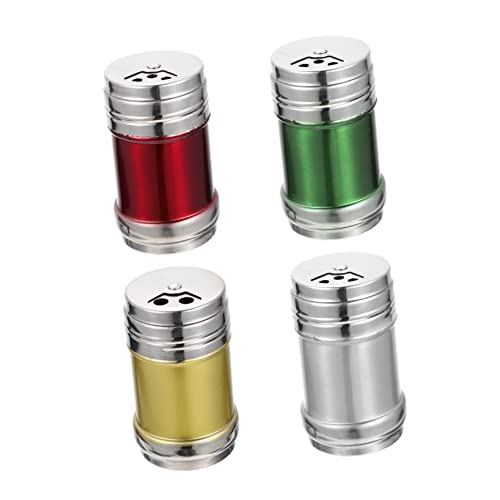 ABOOFAN 4Pcs Stainless Steel Spice Jar Elegant Kitchen Condiment Shaker for Salt Pepper and Seasoning Compact and Practical Barbecue Spice Container