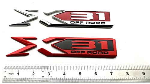 Image of X31 Off Road Emblem, 2 Pack ABS Plastic, 100% Waterproof, for 2019-2022 GMC Sierra 1500, Redline Color, Rear Bodyside Badge Nameplate Letter Replacement