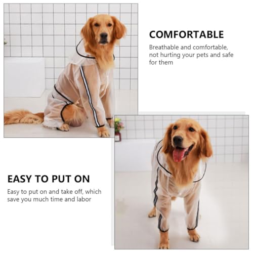 Poncho para perros con capucha cómoda de TPU impermeable contra lluvia 7